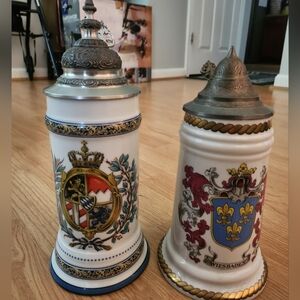 Two intricate detailed authentic German steins
